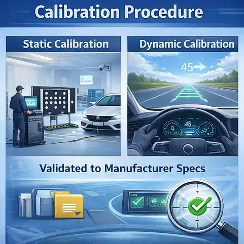 ADAS static and dynamic calibration procedure