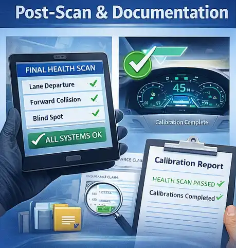 ADAS post-scan verification and calibration documentation